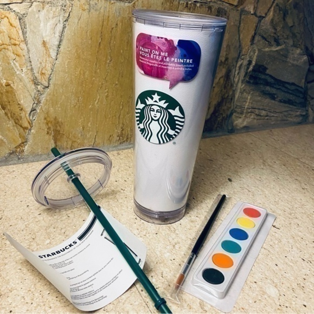 Starbucks Paint On Me Tumbler 24oz Venti DIY Custom Cold Cup Rare Collectible